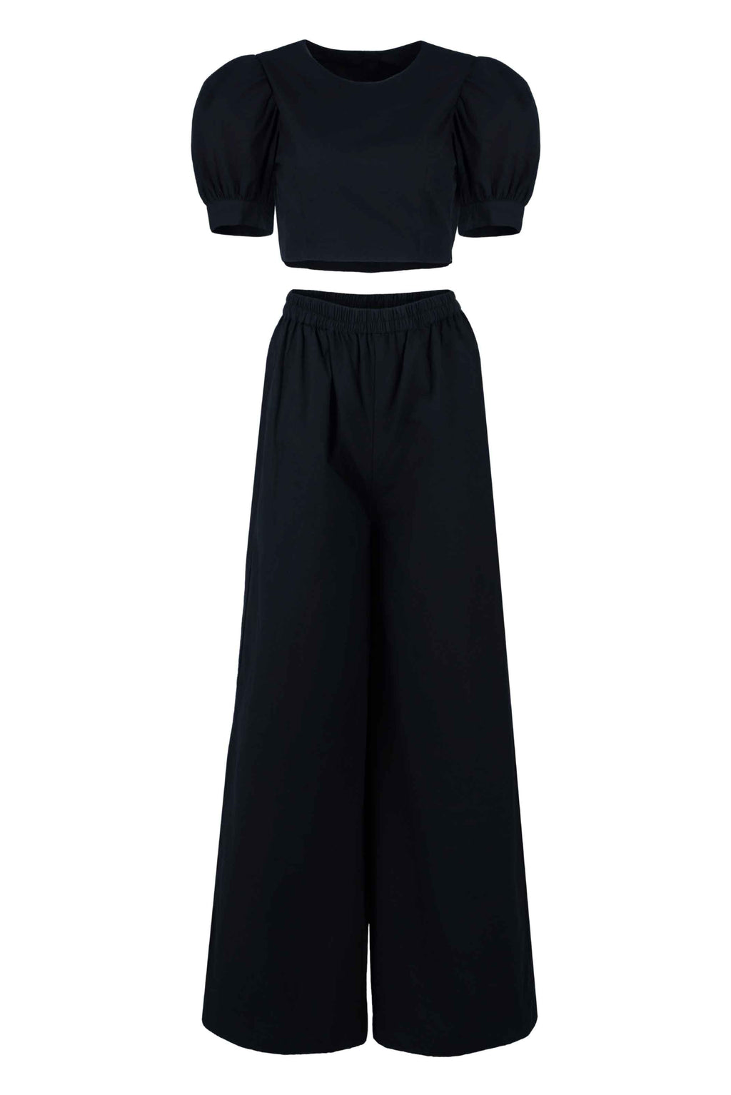 Continuum Puff-Sleeve Crop Top - Anasua 