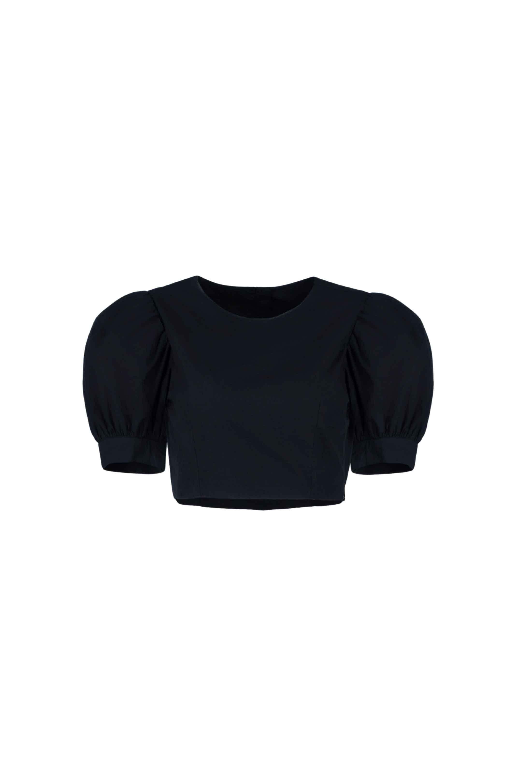 Continuum Puff-Sleeve Crop Top - Anasua 