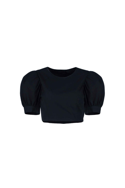 Continuum Puff-Sleeve Crop Top - Anasua 