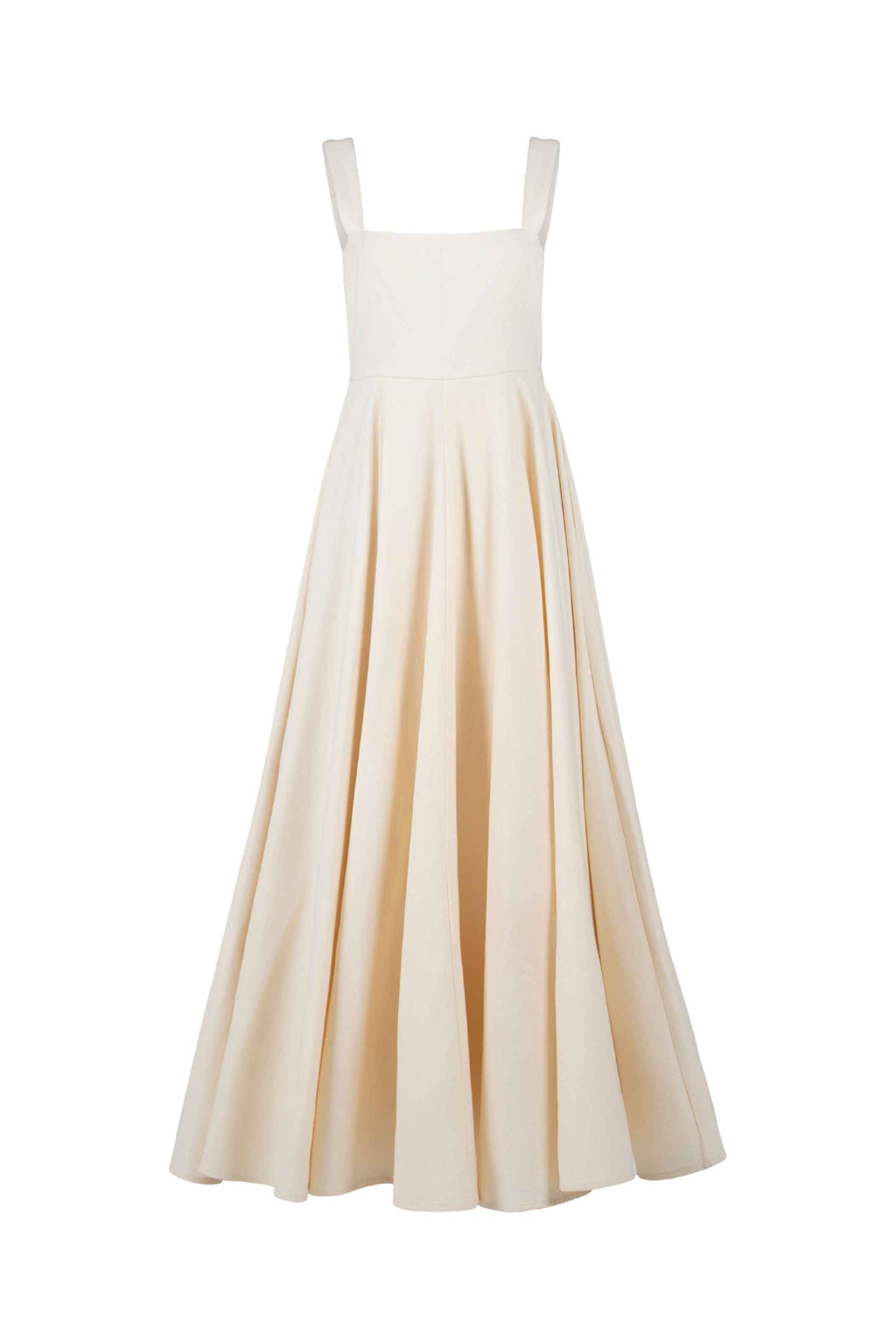 Continuum Structured Square-Neck Midi Dress - Anasua 