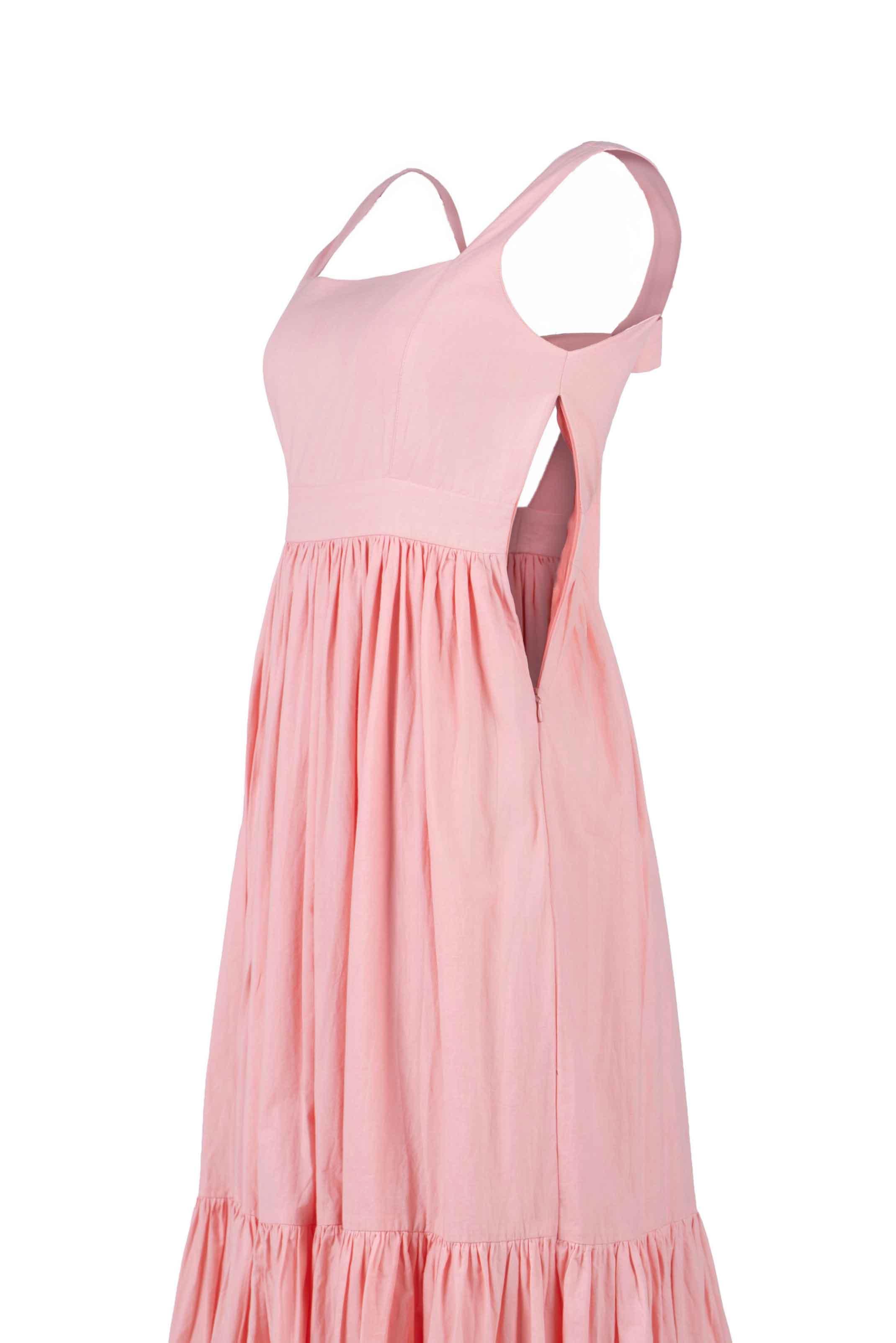 Continuum Open-Back Tiered Midi Dress - Anasua 