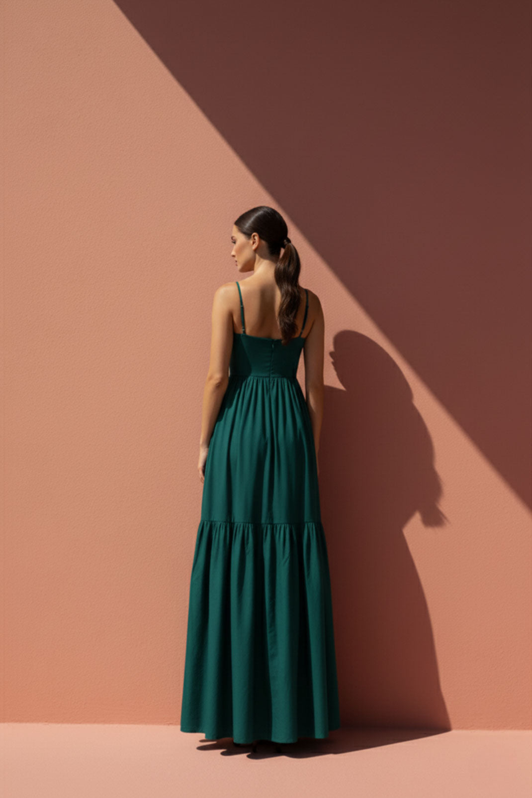 Verdant Green Two-Tier Maxi Dress