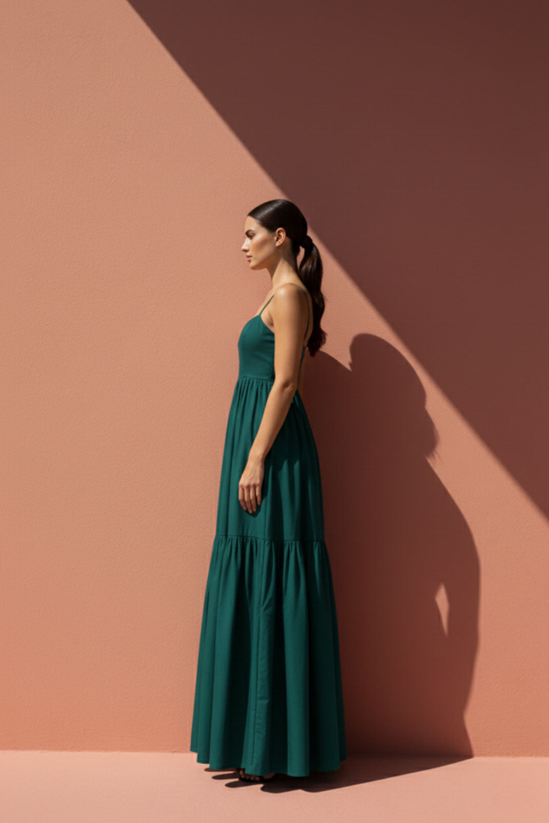 Verdant Green Two-Tier Maxi Dress