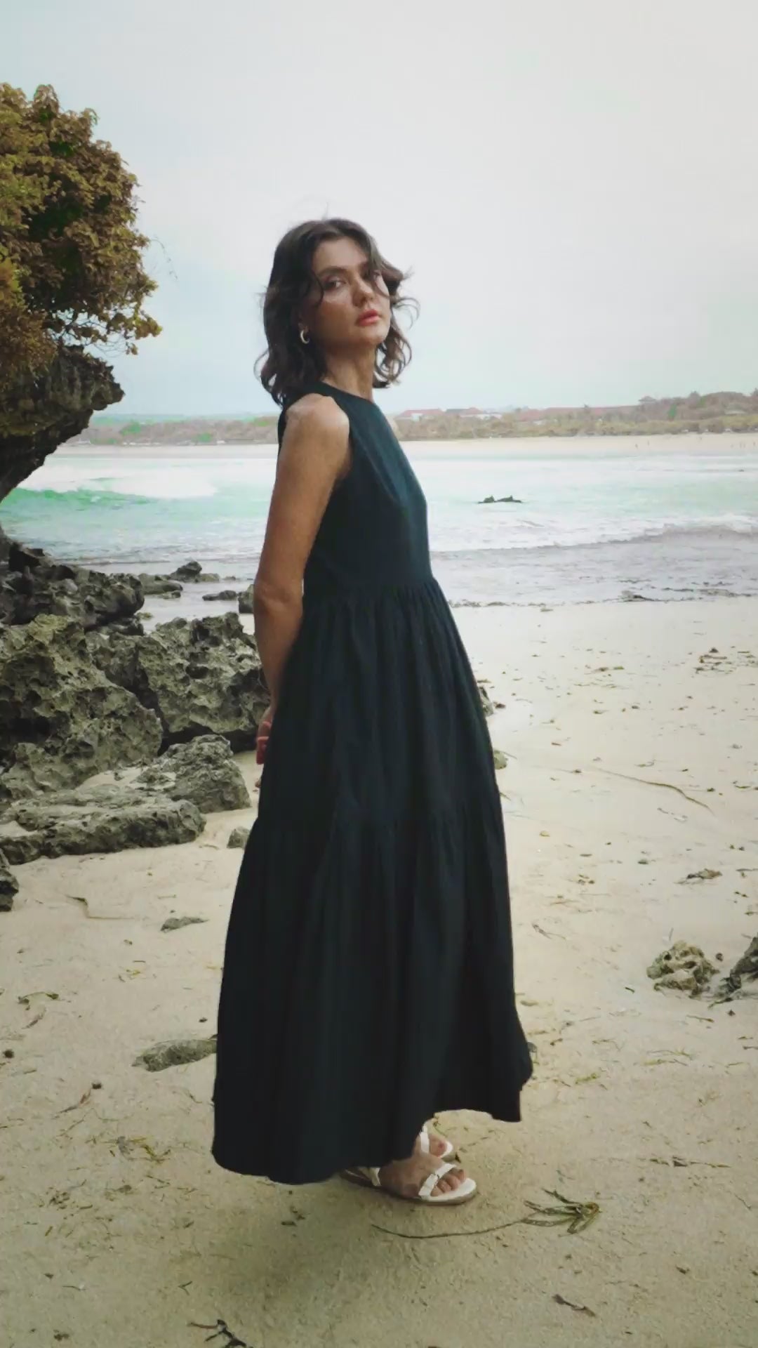 Continuum Poplin Tiered Midi Dress