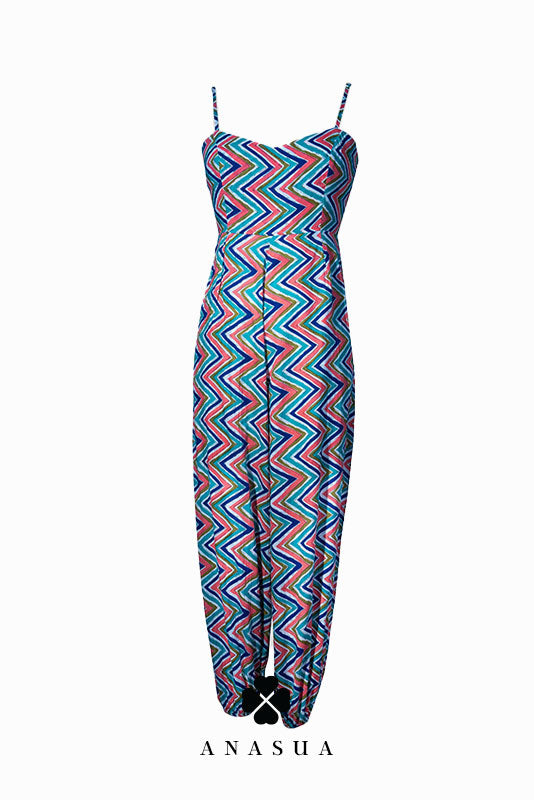 Chevron Spaghetti Strap Jumpsuit | Anasua