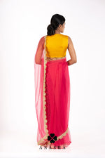Pink Net Saree Set | Anasua