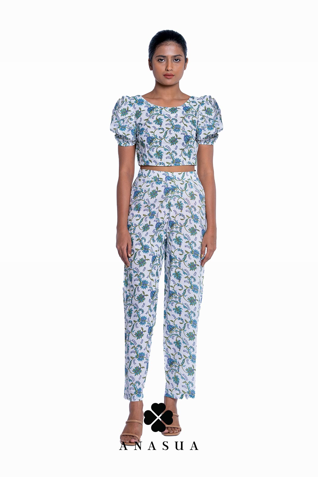 Blue Floral Printed Women Co-Ord Set